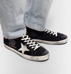 Golden Goose Deluxe Brand - Superstar Distressed Leather and Suede Sneakers - Men - Midnight blue