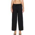 St. Agni Black Fine Rouleau Crop Trousers