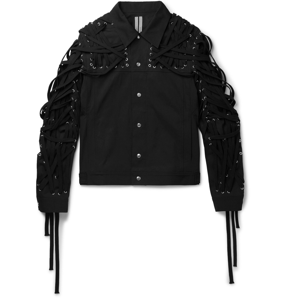 Rick Owens - Slim-Fit Embellished Cotton-Blend Twill Jacket - Black