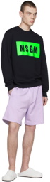MSGM Purple Cotton Shorts