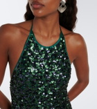 Christopher Esber Open-back sequined halterneck gown