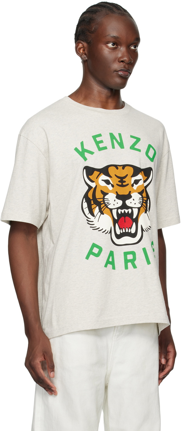 Kenzo Gray Kenzo Paris Lucky Tiger T-Shirt Kenzo