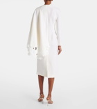 Oscar de la Renta Cape-detail wool-blend midi dress