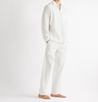 TEKLA - Convertible-Collar Organic Cotton-Flannel Pyjama Shirt - Neutrals