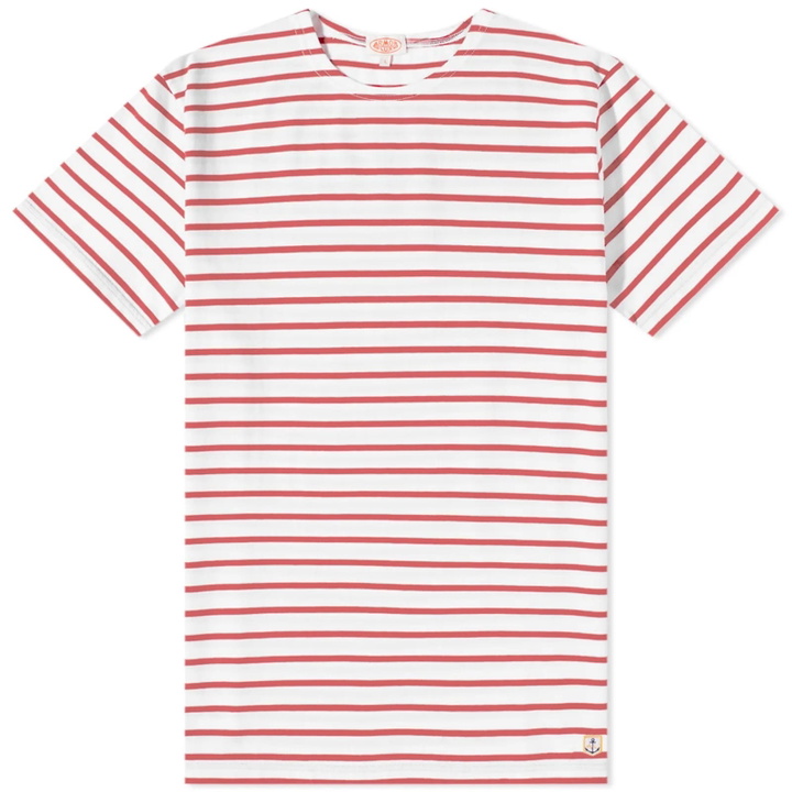 Photo: Armor-Lux Women's Mariniere T-Shirt in White/Lantana
