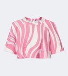 Pucci Marmo cotton-blend terry crop top