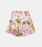 Agua by Agua Bendita Floral high-rise linen shorts
