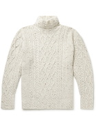 Auralee - Cable-Knit Wool and Alpaca-Blend Mock-Neck Sweater - Neutrals