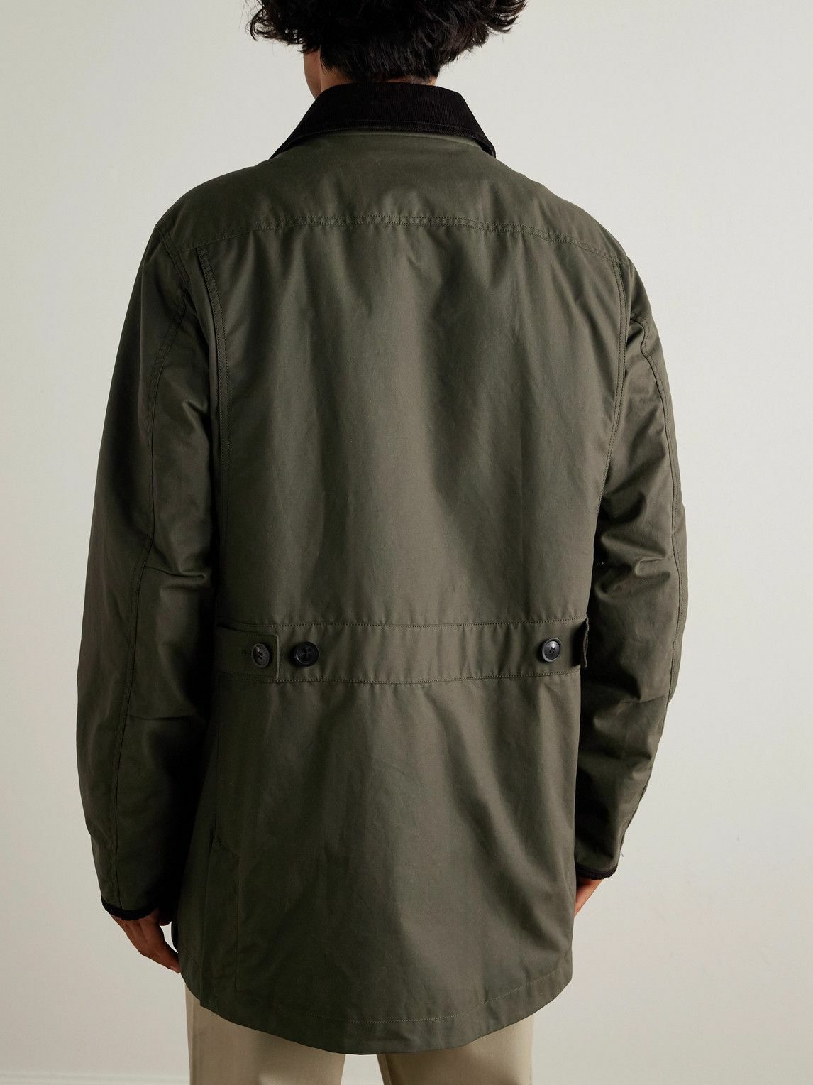 Purdey - Pembroke Corduory-Trimmed Cotton-Canvas Coat - Green