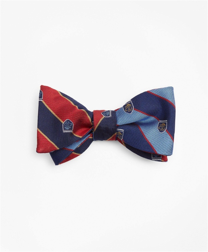 Photo: Brooks Brothers Men's Rugby Stripe with Fleece Shield Reversible Bow Tie | Red