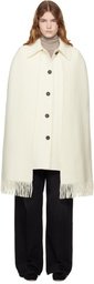 TOTEME Off-White Fringe Cape Coat