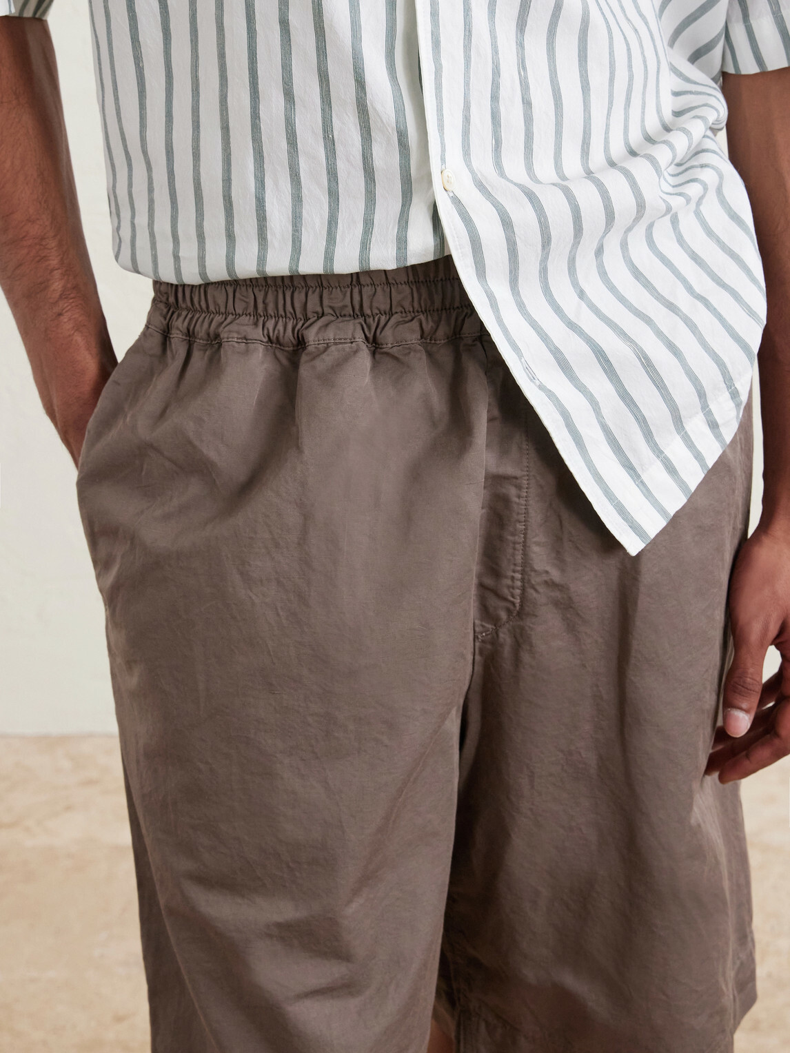 A Kind Of Guise - Saleh Straight-Leg Cotton and Linen-Blend Drawstring Shorts - Brown