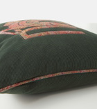 Etro Pegaso embroidered cotton velvet cushion