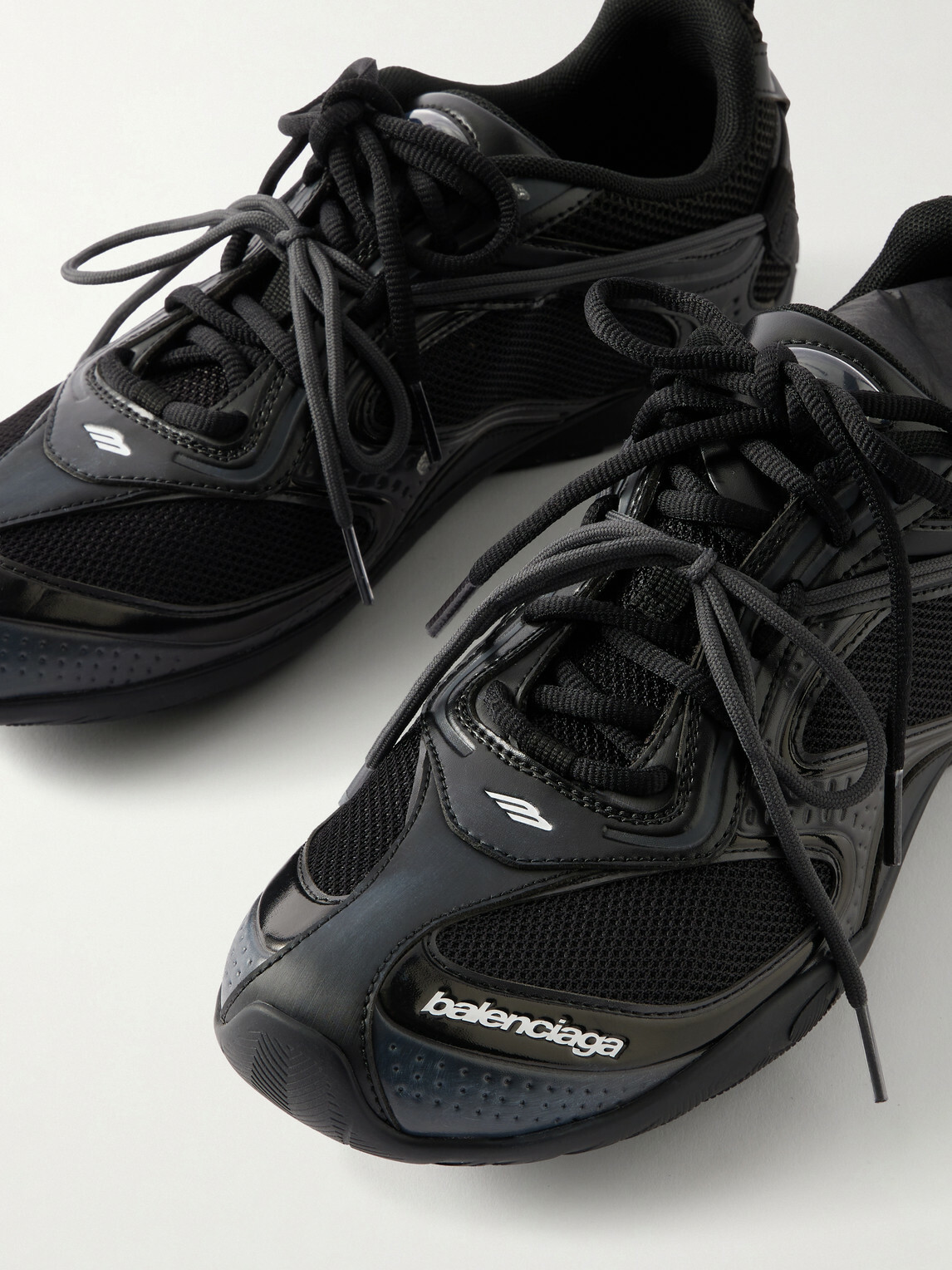 Balenciaga - Radar Leather-Trimmed Mesh Sneakers - Black