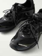 Balenciaga - Radar Leather-Trimmed Mesh Sneakers - Black