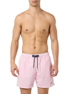 MC2 Saint Barth Man Seersucker Striped Swim Shorts Patmos
