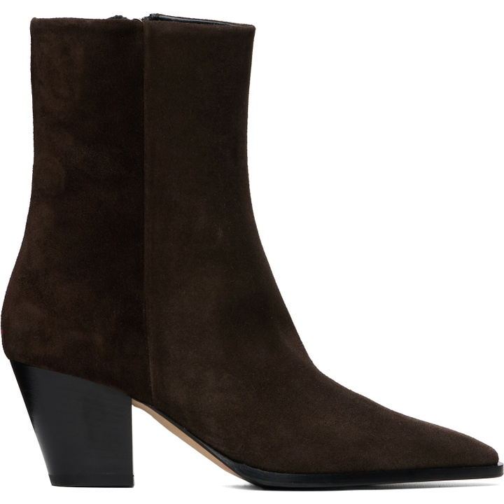 Photo: Aeyde Brown Hedvig Cow Suede Leather Boots