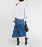 Alexander McQueen Draped cotton poplin shirt