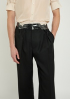 Maison Margiela Tape-effect Straight-leg Wool Trousers Black