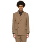 AURALEE Brown Wool Gabardine Mac Blazer