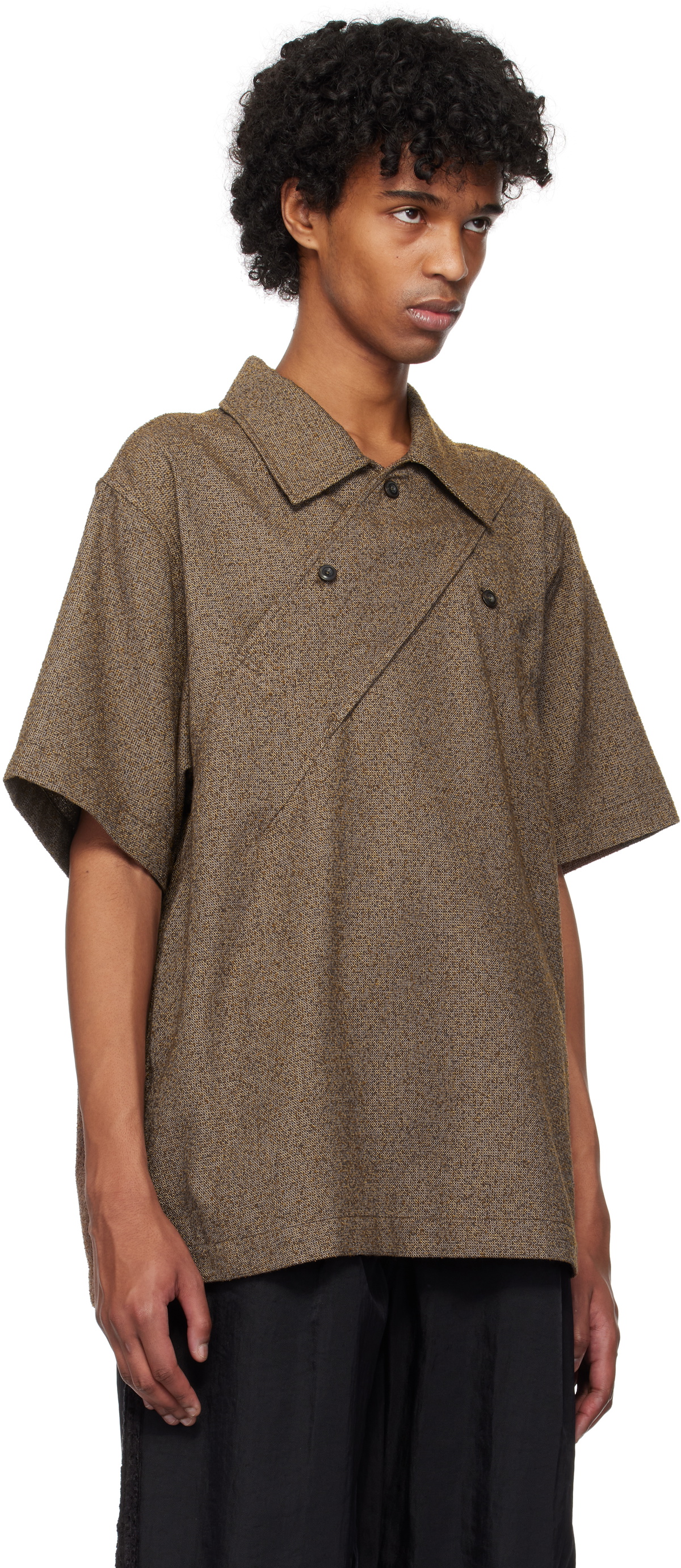 NULLUS Brown Vintage Short Sleeve Polo NULLUS