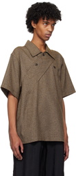 NULLUS Brown Vintage Short Sleeve Polo
