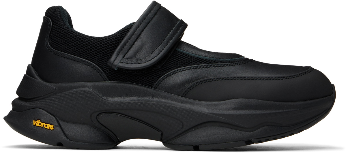 Y's Black Cow Leather Sneakers