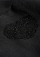 Ganni Lace-trimmed Linen Mini Dress Black