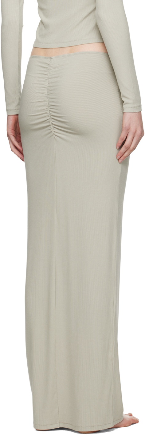 NWT Skims soft lounge RUCHED LONG SKIRT in Heather grey/gray