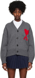AMI Paris Gray Ami de Cœur Cardigan