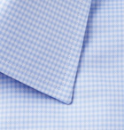 TOM FORD - Slim-Fit Micro-Checked Cotton Shirt - Blue