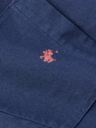 Polo Ralph Lauren - Logo-Embroidered Cotton and Linen-Blend Jersey T-Shirt - Blue