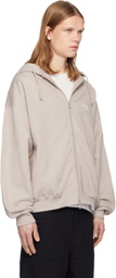 Y-3 Taupe Brushed Terry Zipper Hoodie
