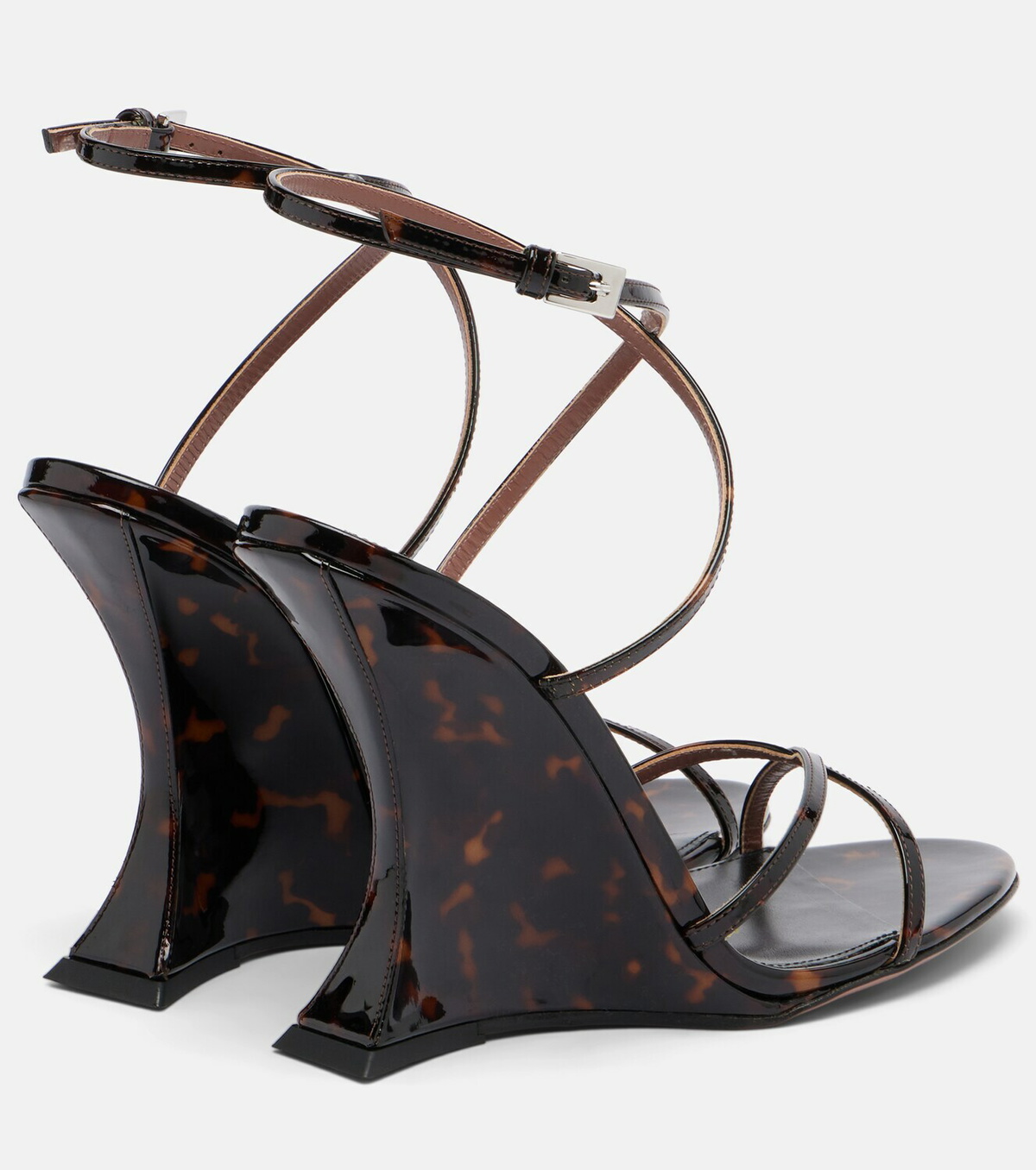 Paris Texas Nina printed patent leather wedge sandals