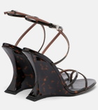 Paris Texas Nina printed patent leather wedge sandals