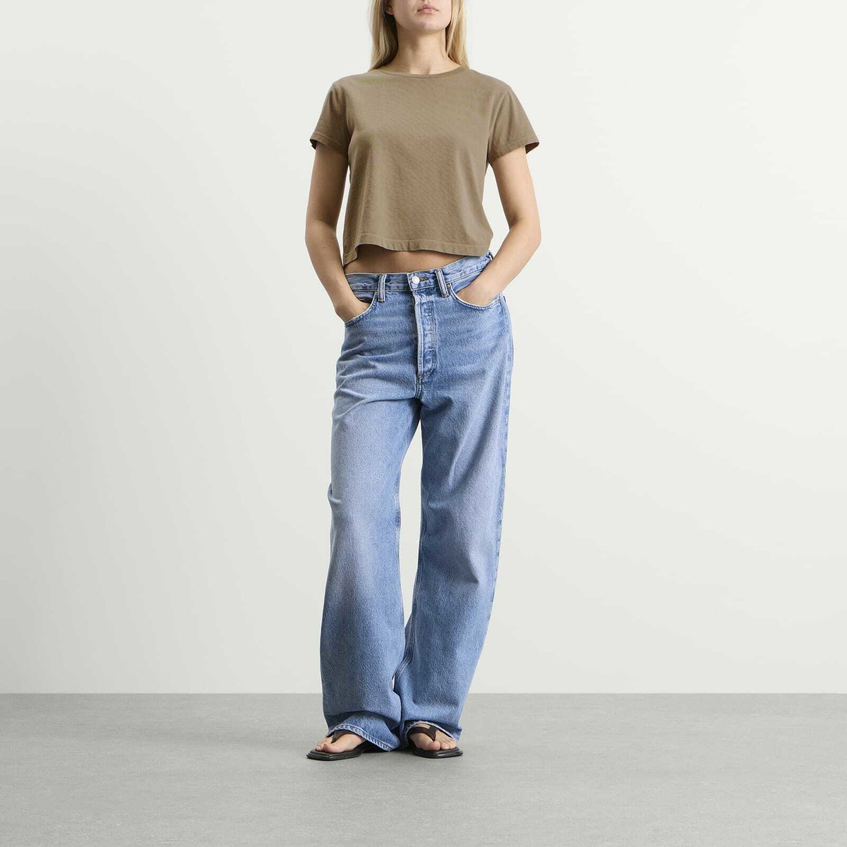 Agolde Women's Adine Shrunken T-Shirt in Trail