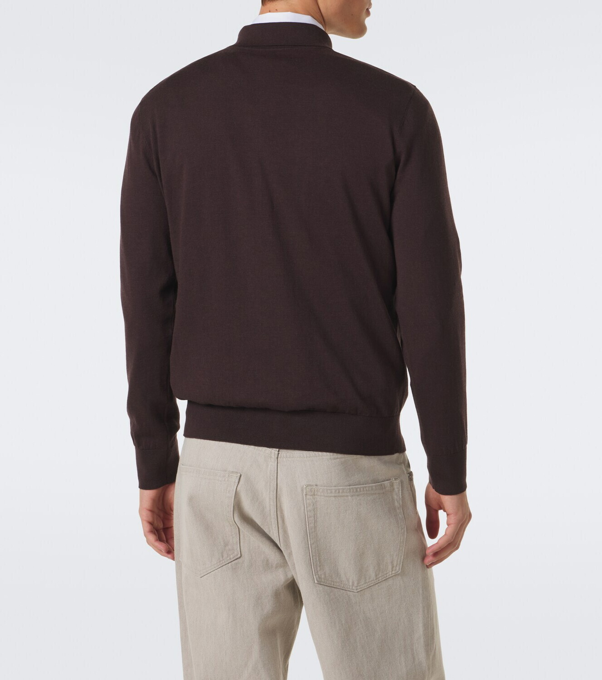 Eleventy Cotton and cashmere polo sweater