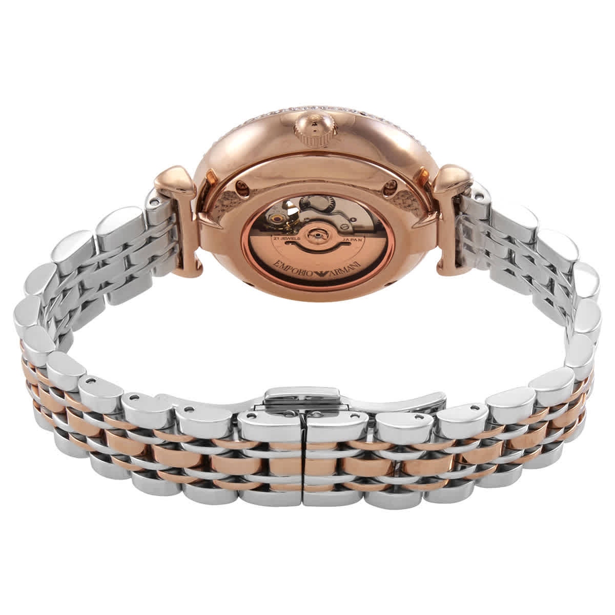 Emporio Armani GIANNI T-BAR Automatic Crystal Ladies Watch AR60019 ...