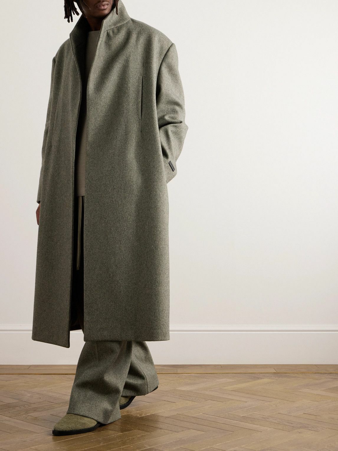 Fear of God - Virgin Wool and Cotton-Blend Overcoat - Green Fear