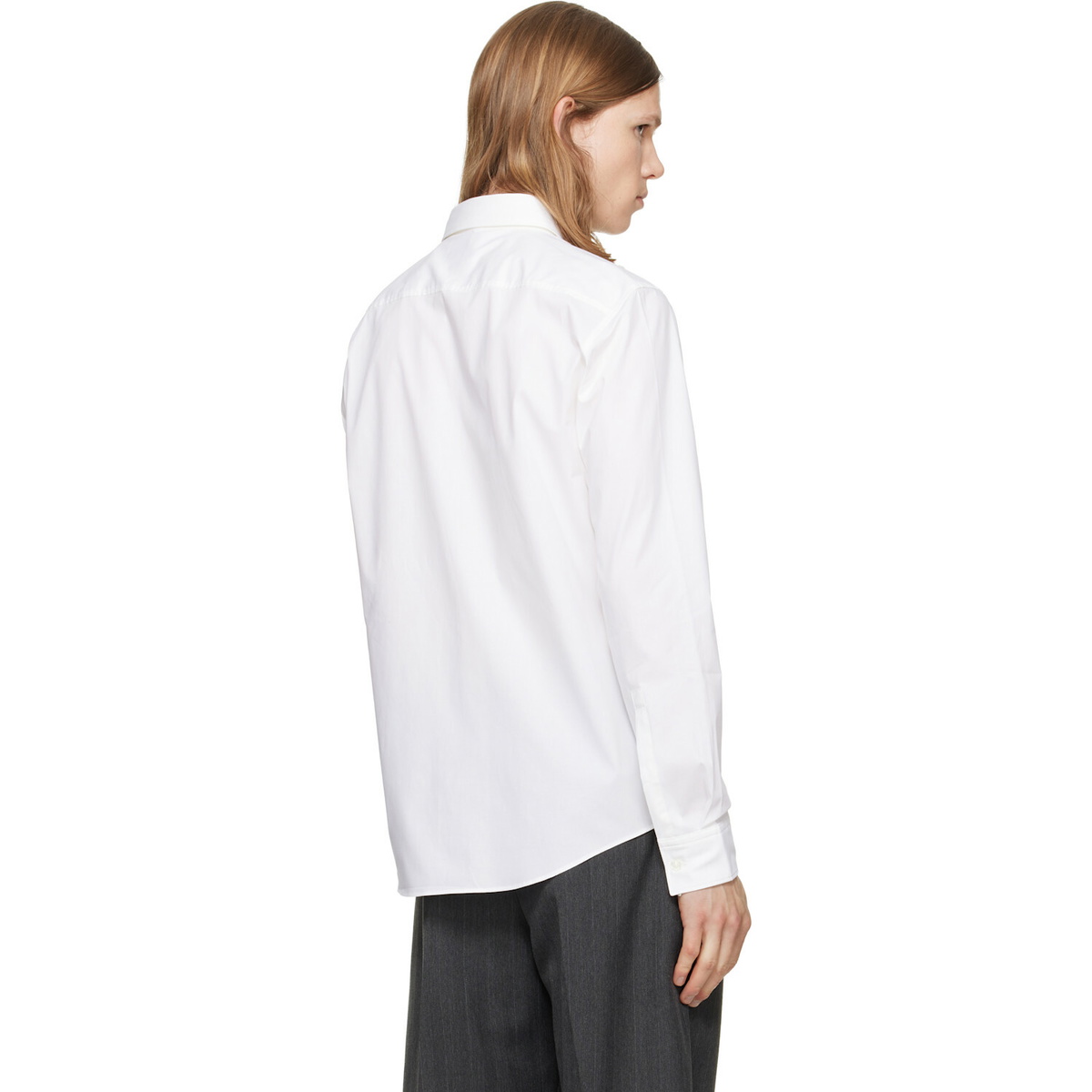 Hugo White Stretch-Cotton Canvas Slim-Fit Shirt