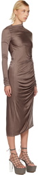 Rick Owens Lilies Purple Concordians Svita LS Midi Dress