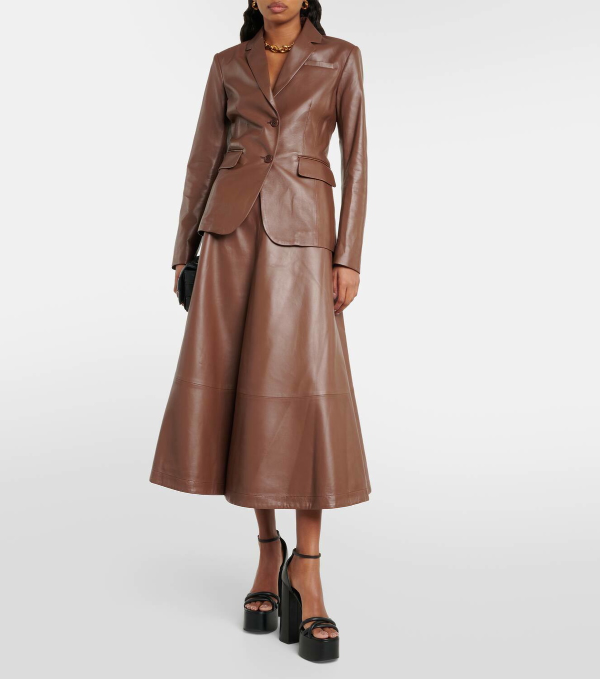 Altuzarra Varda leather midi skirt Altuzarra