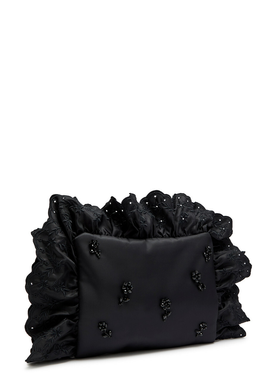Simone Rocha Pillowcase Embroidered Padded Clutch - Black - One Size