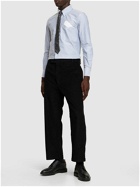 THOM BROWNE - Straight Fit Cotton Shirt W/ Embroidery