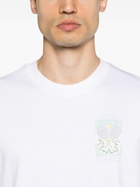 Casablanca White Logo Print Organic Cotton T-Shirt
