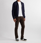 TOM FORD - Cotton, Silk and Cashmere-Blend Jersey Zip-Up Cardigan - Blue