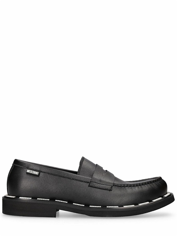 Photo: MOSCHINO - Logo Faux Leather Loafers