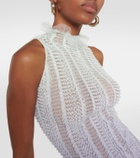 Roberta Einer Angel fringed halterneck midi dress