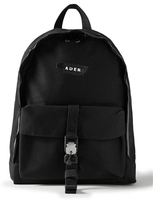 Photo: Ader Error - BP02 Distressed Logo-Print Cotton-Twill Backpack