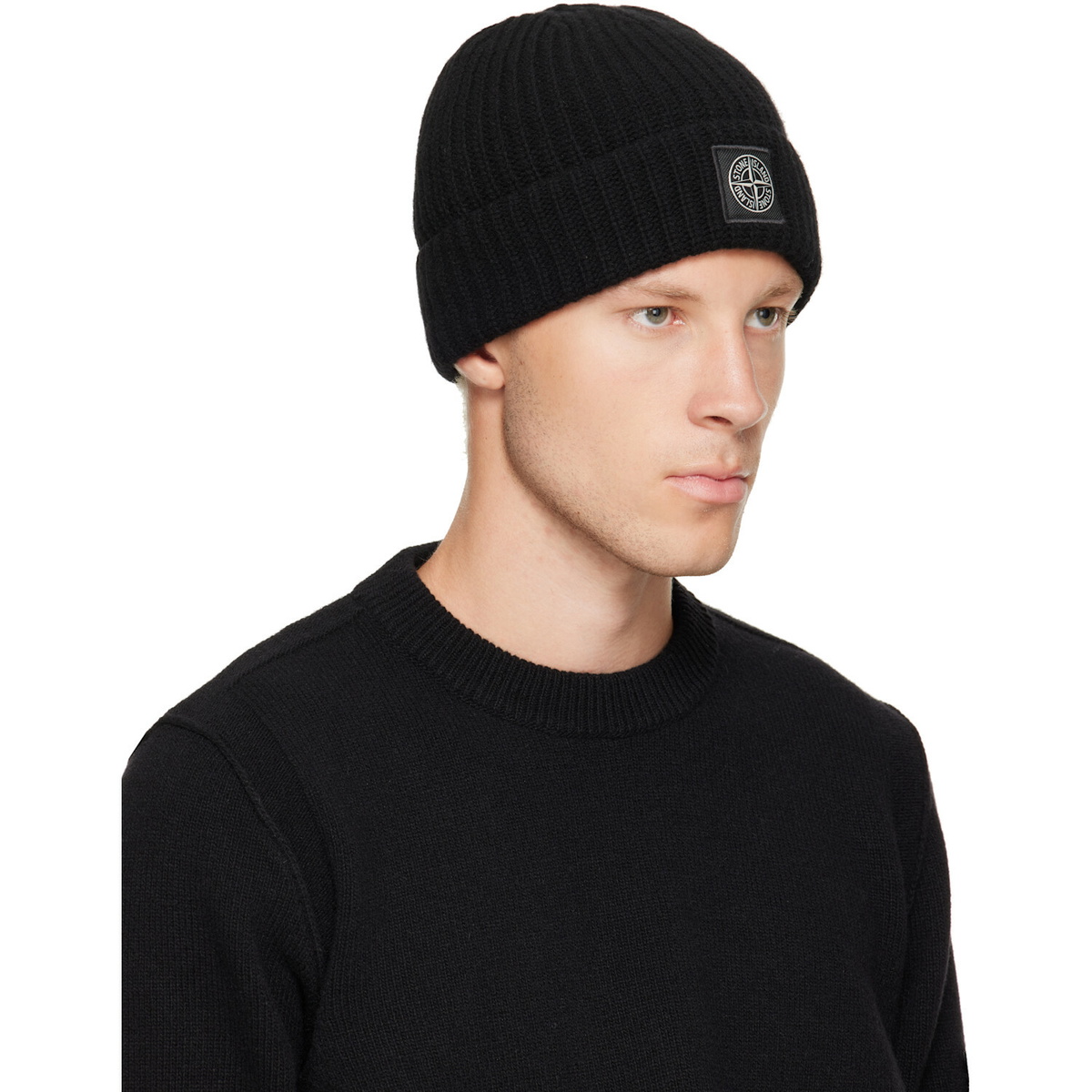 Stone Island Black N100012 Light RWS Geelong Wool Beanie
